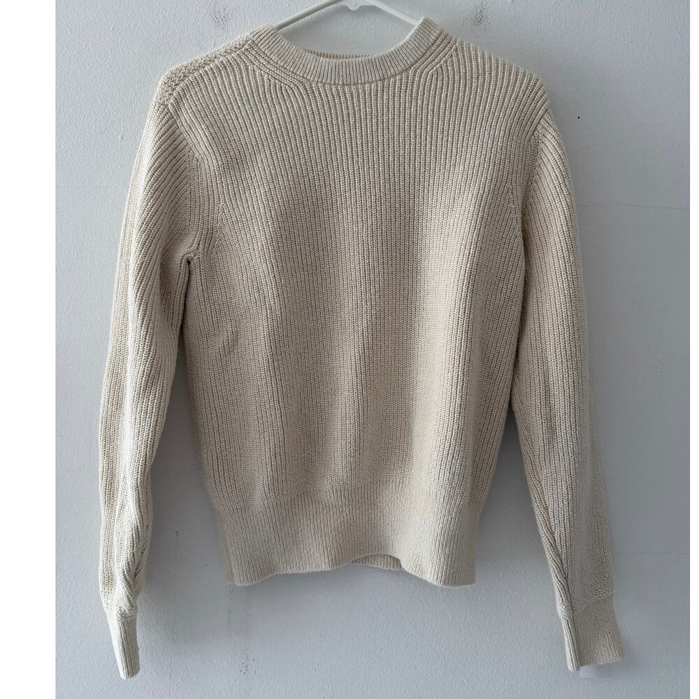 BUCK MASON Seafarer Cotton Rib Crew Knit Sweater Cream Size Small VGC!